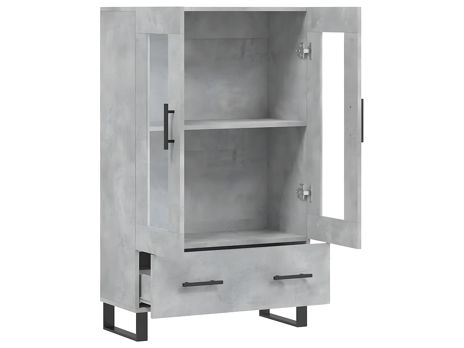 Buffet haut gris béton 69,5x31x115 cm bois d'ingénierie