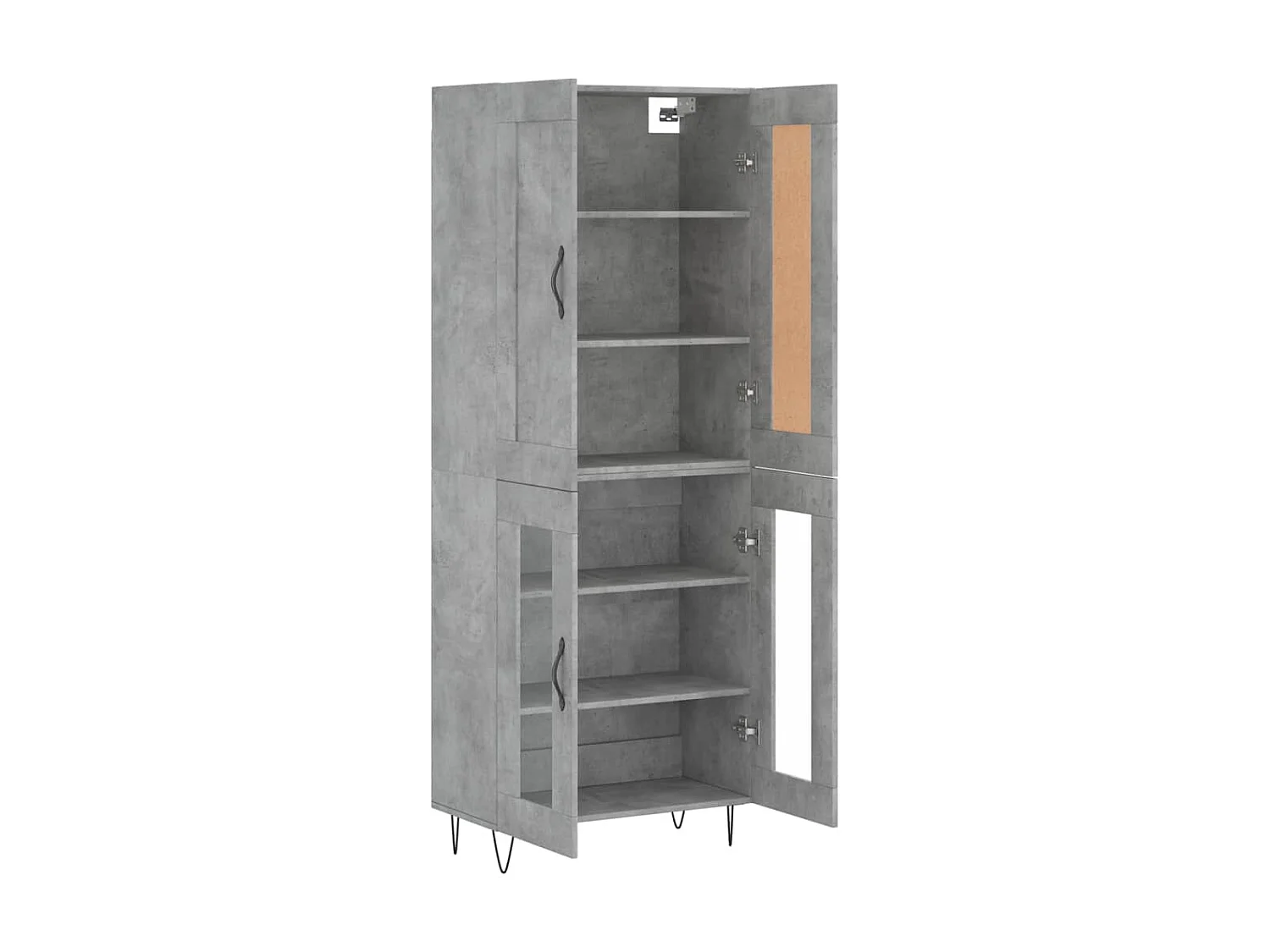 Credenza alta Grigio cemento 69,5x34x180 cm MDF