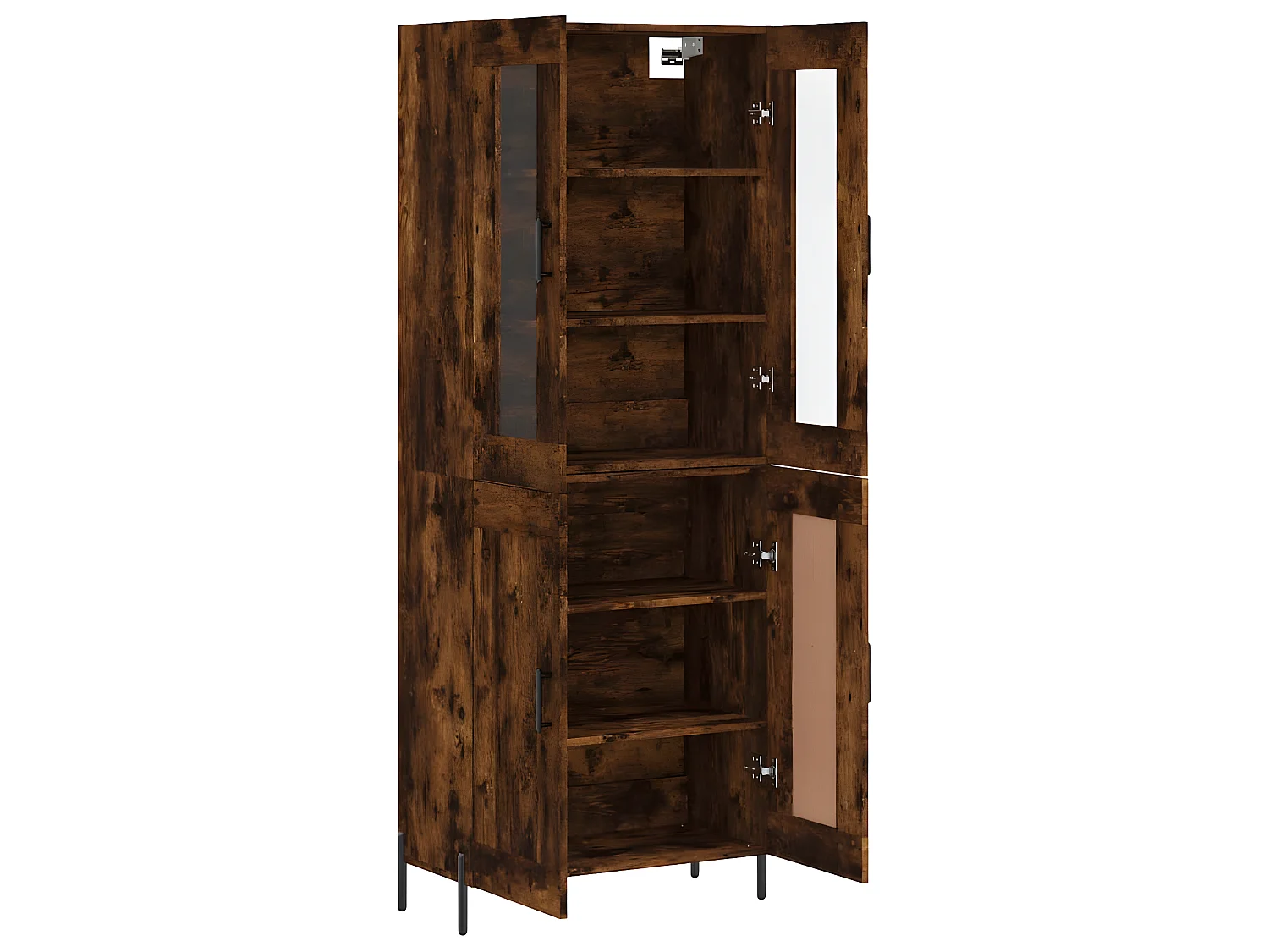 Aparador alto Roble ahumado 69,5x34x180 cm Madera contrachapada