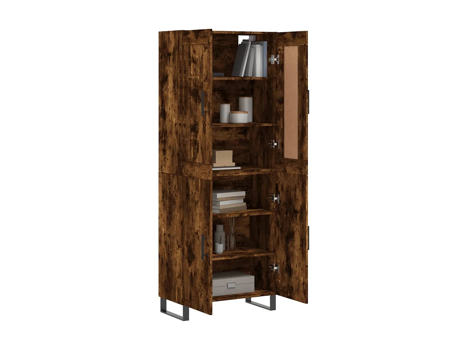 Aparador alto Roble ahumado 69,5x34x180 cm Madera contrachapada