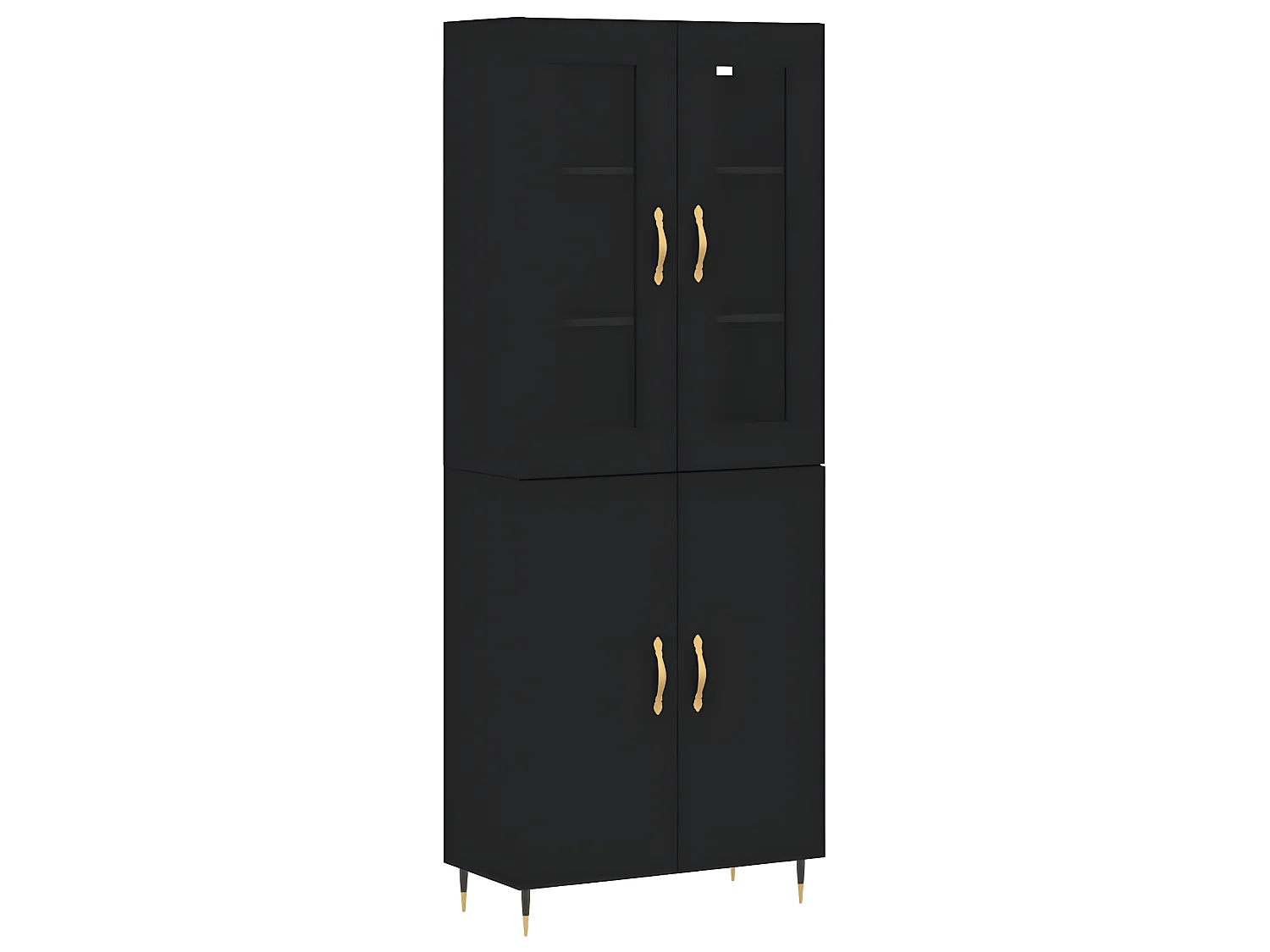 Buffet haut Noir 69,5x34x180 cm Bois d'ingénierie