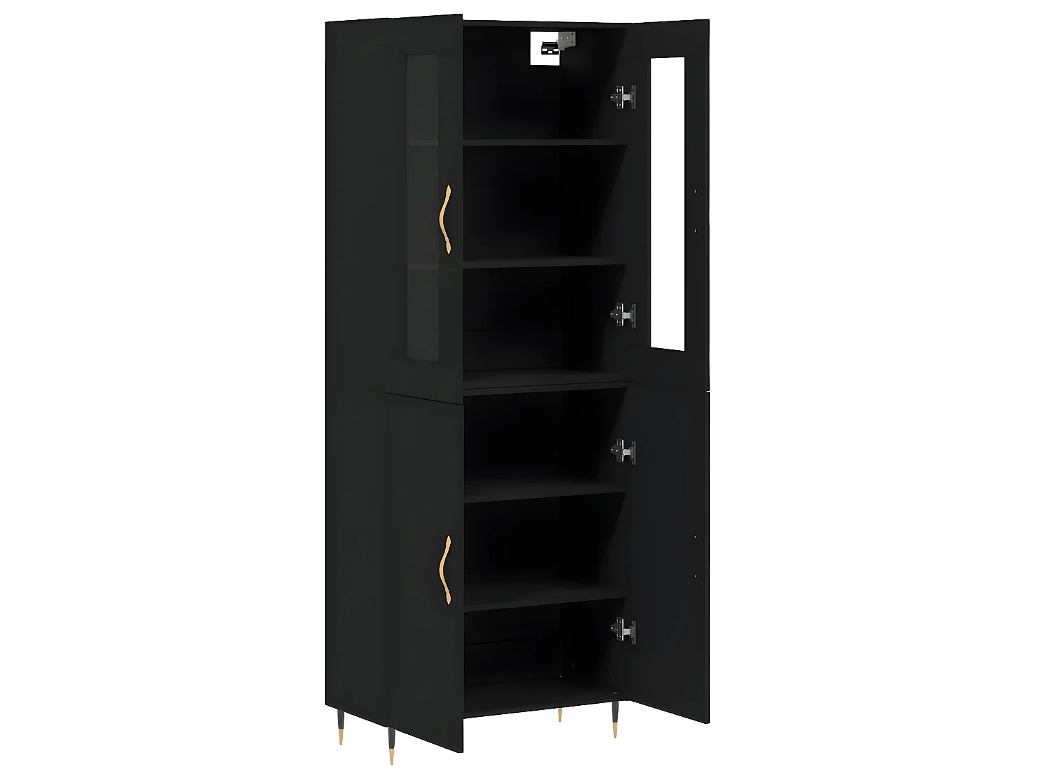 Buffet haut Noir 69,5x34x180 cm Bois d'ingénierie