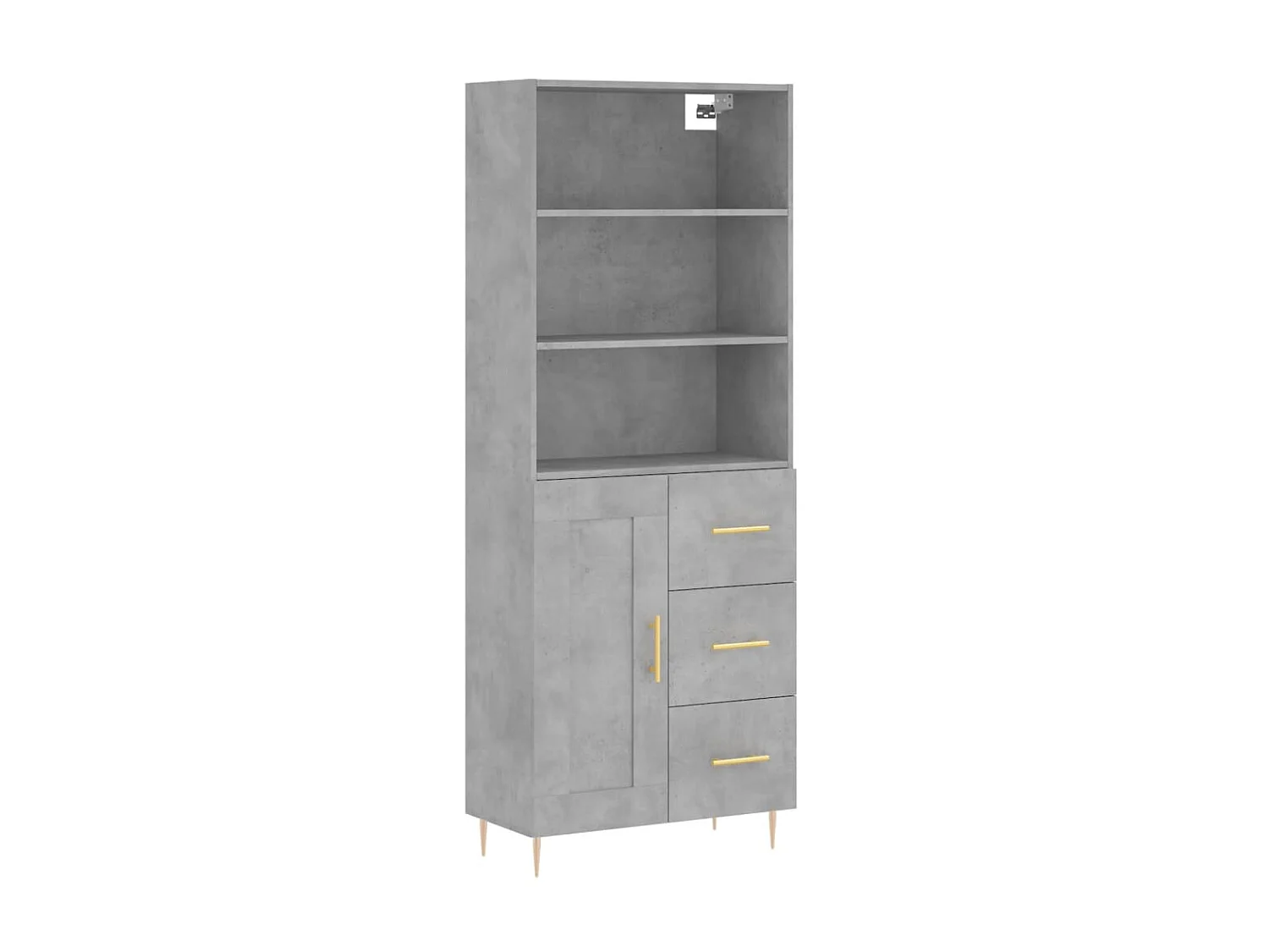 Credenza alta Grigio cemento 69,5x34x180 cm MDF