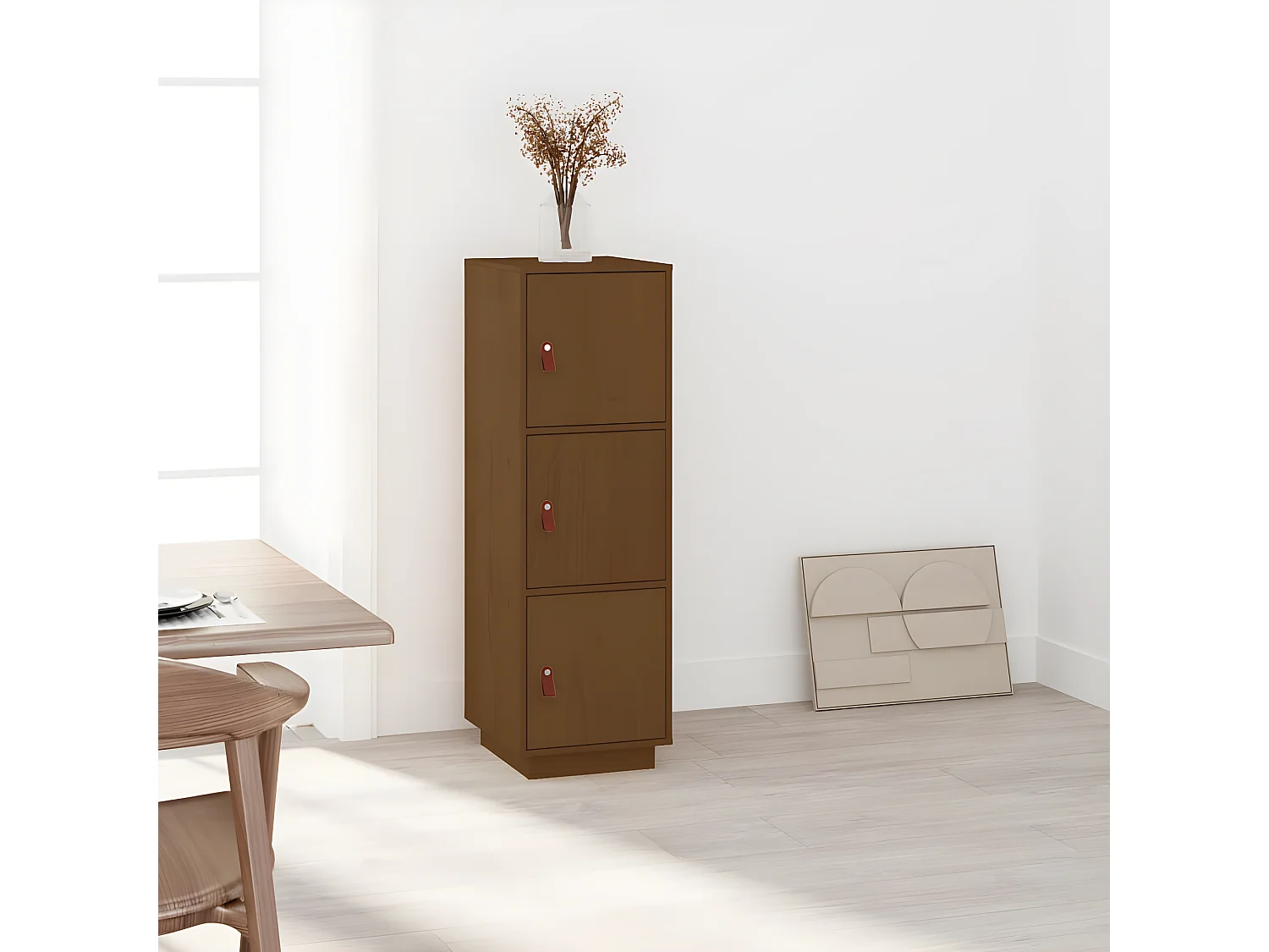 Buffet haut Marron miel 34x40x108,5 cm Bois massif de pin