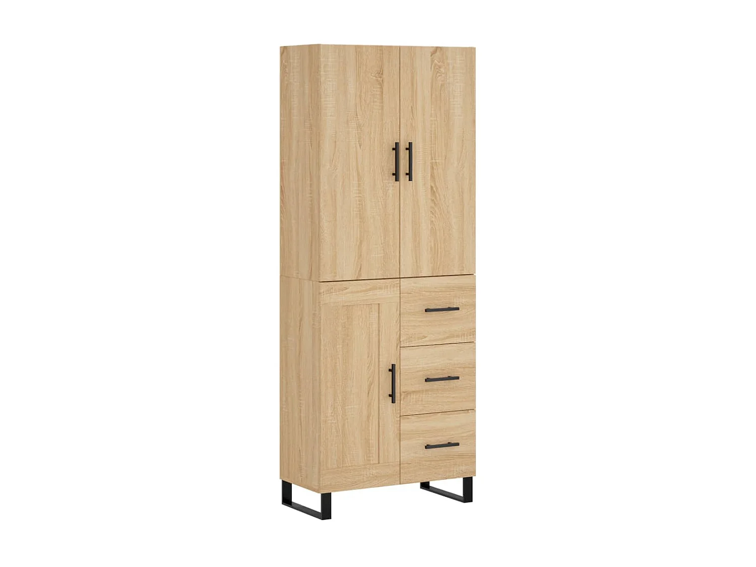 Aparador alto roble Sonoma 69,5x34x180 cm Madera contrachapada