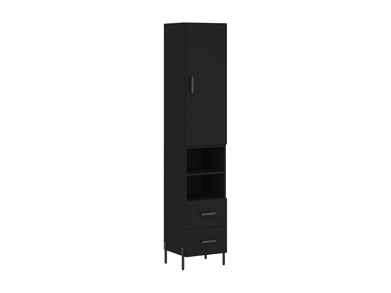 Buffet haut Noir 34,5x34x180 cm Bois d'ingénierie