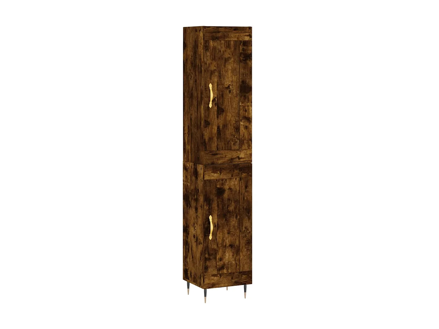 Buffet haut Chêne fumé 34,5x34x180 cm Bois d'ingénierie