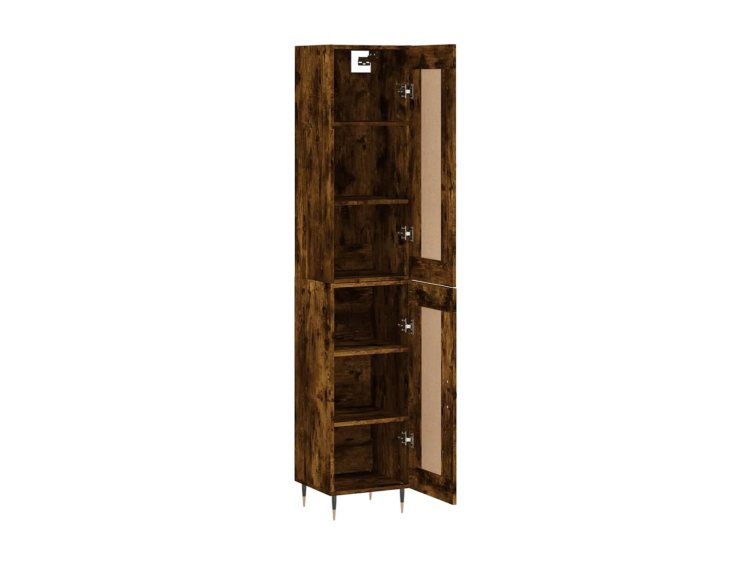 Buffet haut Chêne fumé 34,5x34x180 cm Bois d'ingénierie