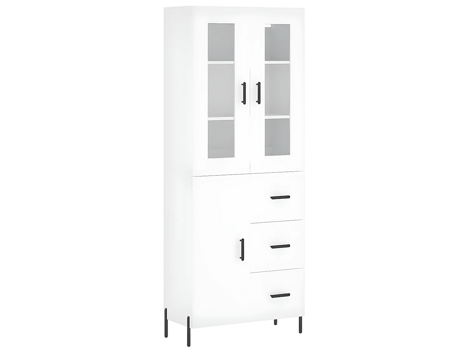 Buffet haut Blanc 69,5x34x180 cm Bois d'ingénierie