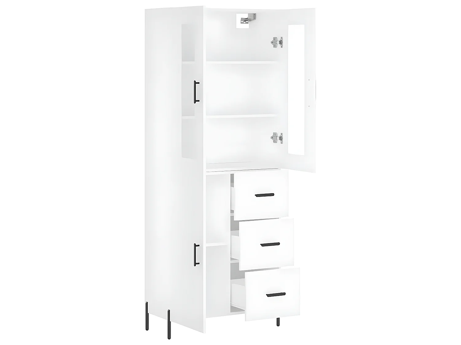 Buffet haut Blanc 69,5x34x180 cm Bois d'ingénierie