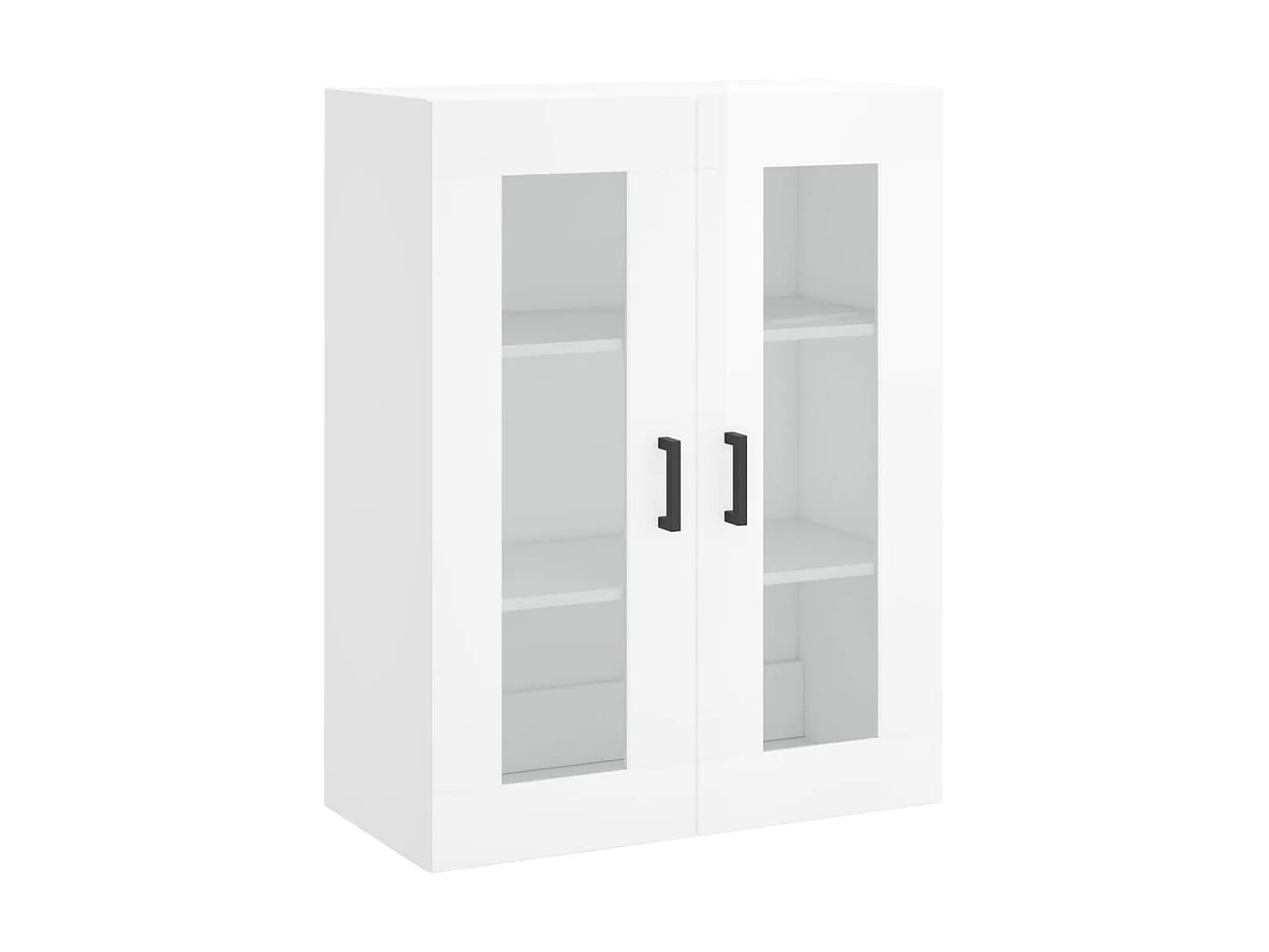 Buffet haut Blanc brillant 69,5x34x180 cm Bois d'ingénierie