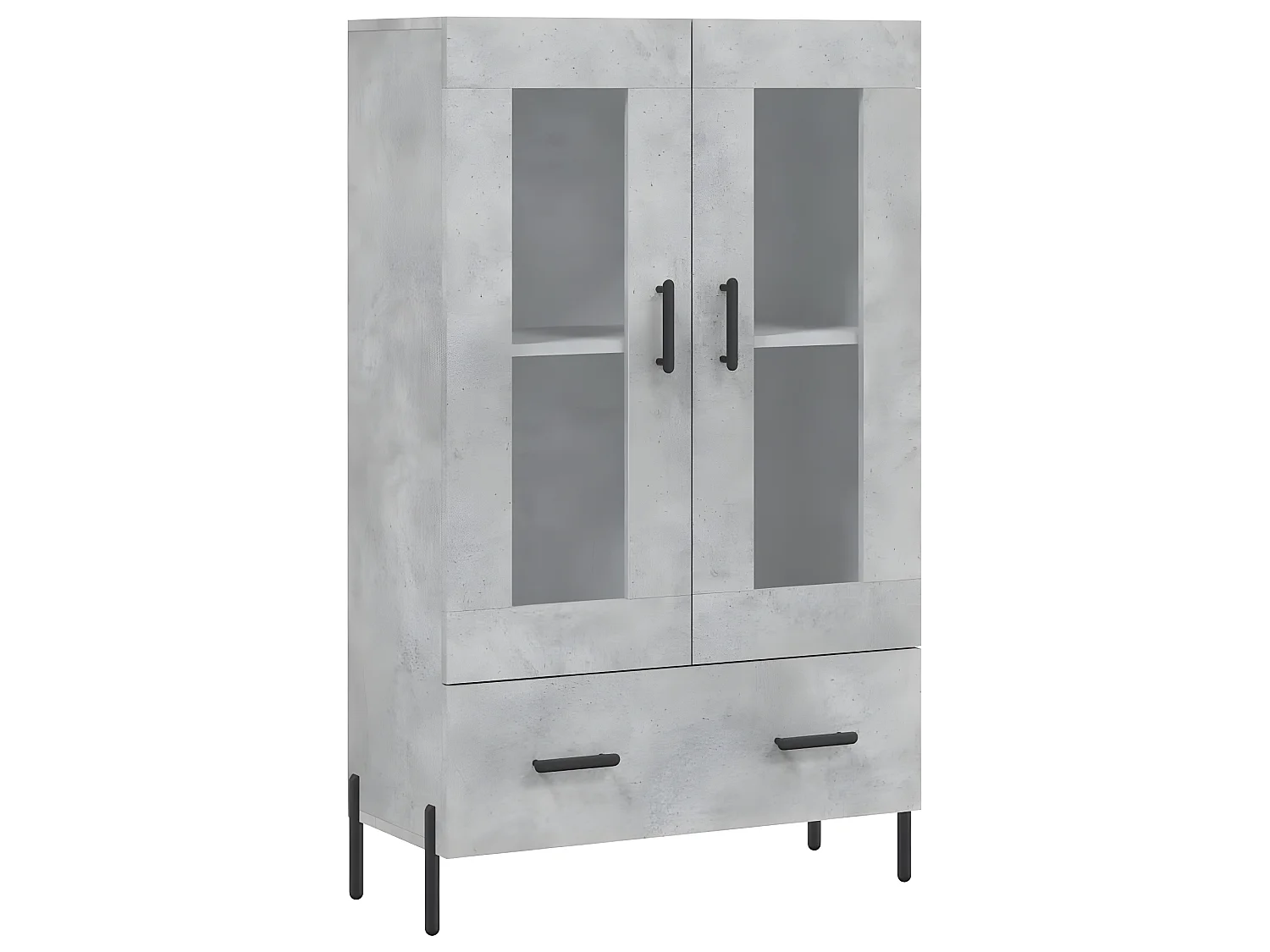 Aparador alto gris hormigón 69,5x31x115 cm de madera contrachapada