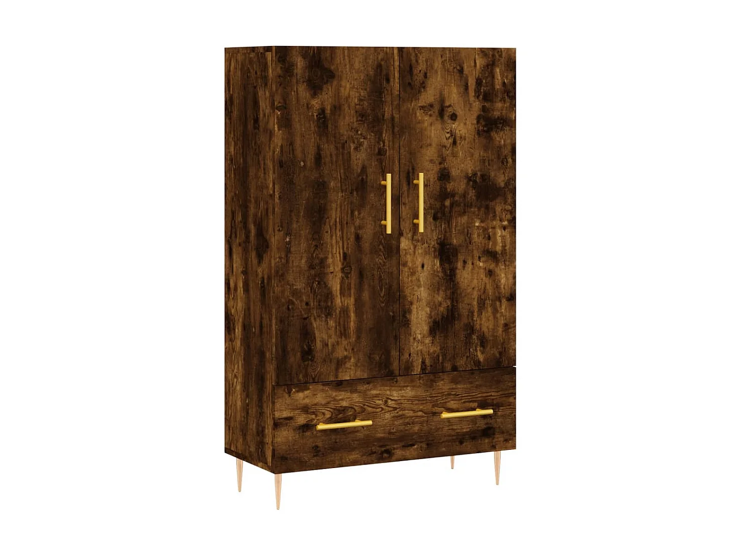 Hohes Sideboard aus geräucherter Eiche, 69,5 x 31 x 115 cm, Holzwerkstoff