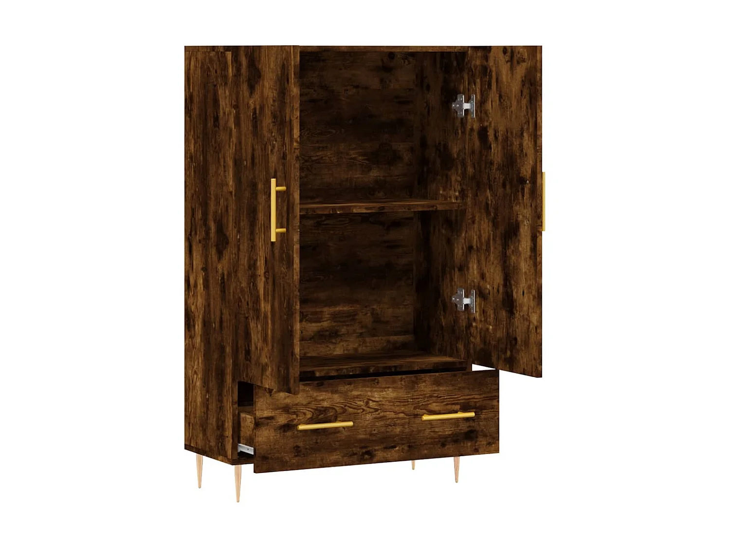 Hohes Sideboard aus geräucherter Eiche, 69,5 x 31 x 115 cm, Holzwerkstoff