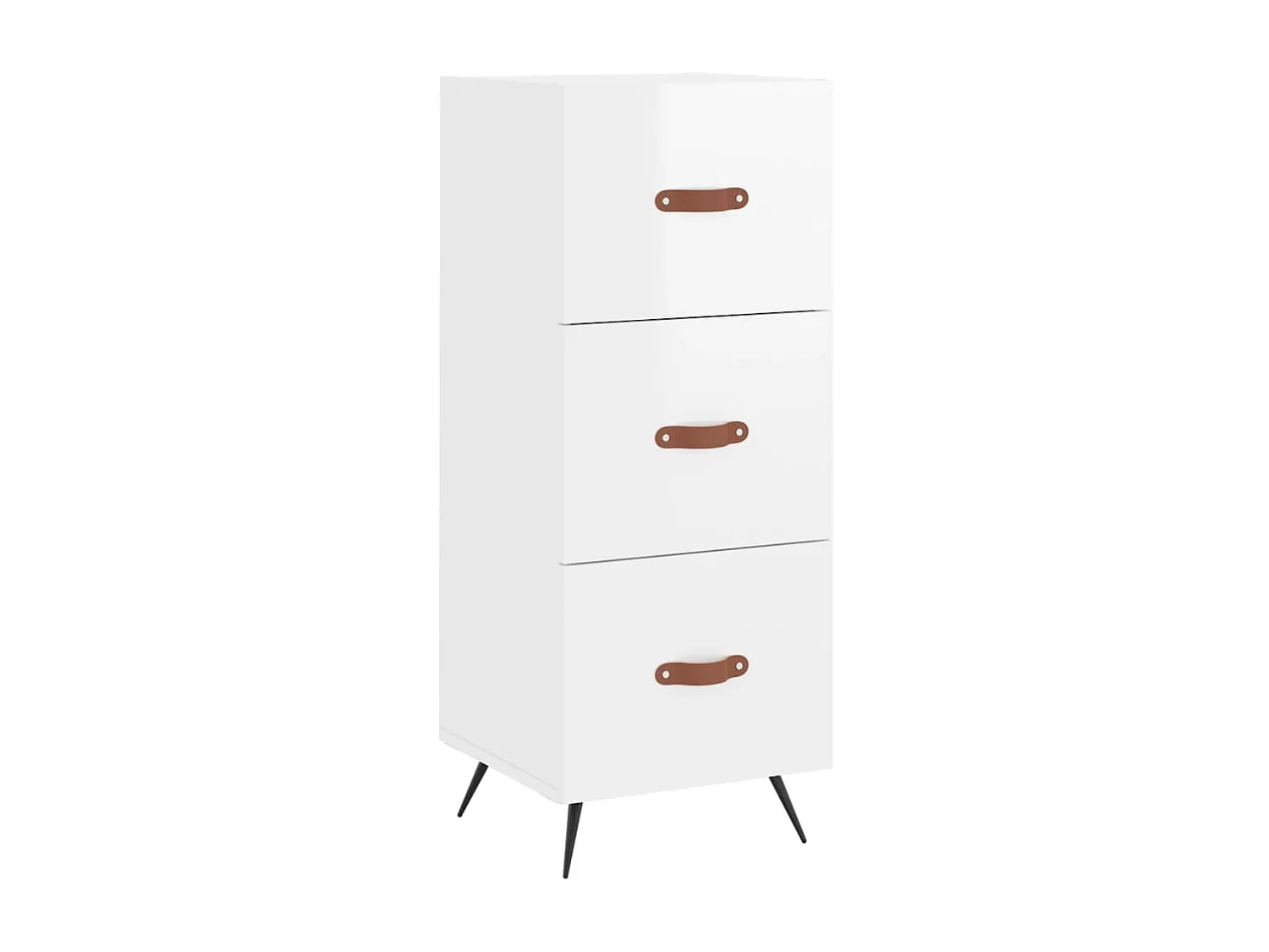 Credenza alta Bianco lucido 34,5x34x180 cm MDF