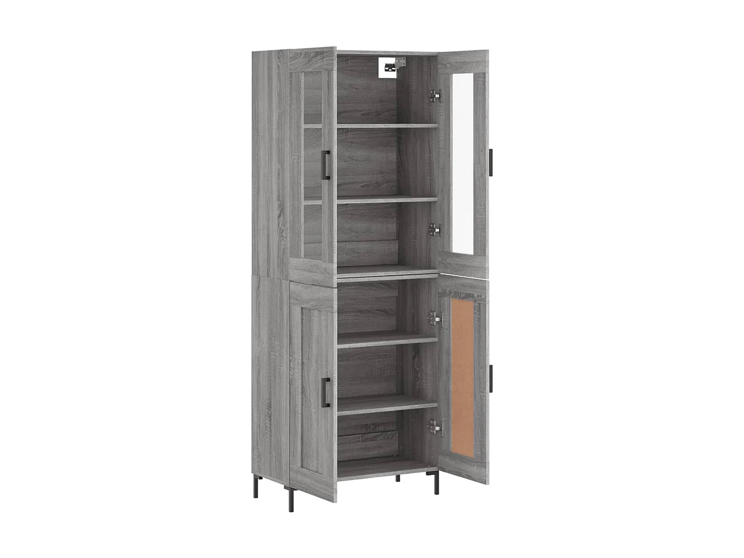 Credenza alta Sonoma grigia 69,5x34x180 cm MDF