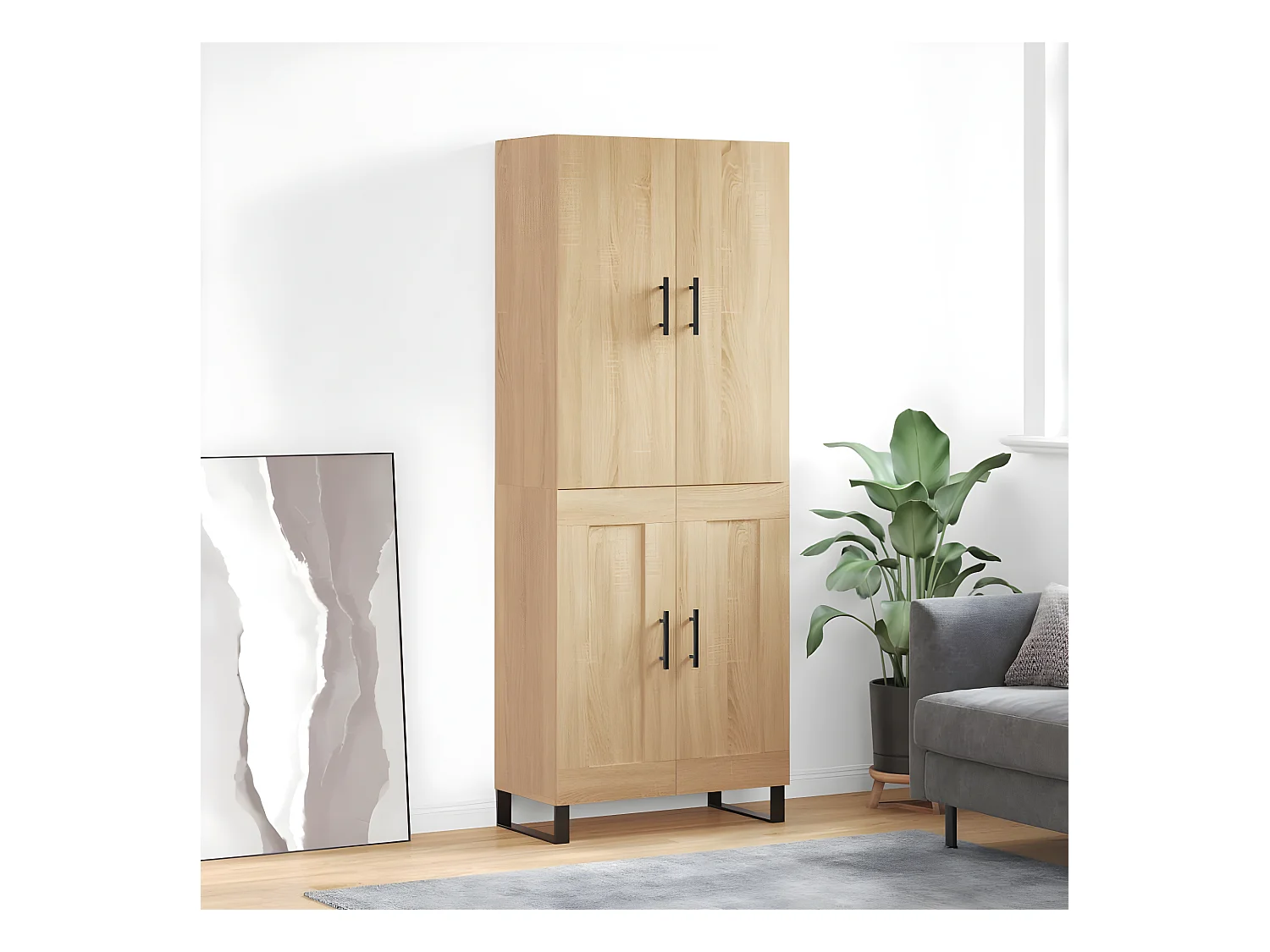 Credenza alta Rovere Sonoma 69,5x34x180 cm MDF