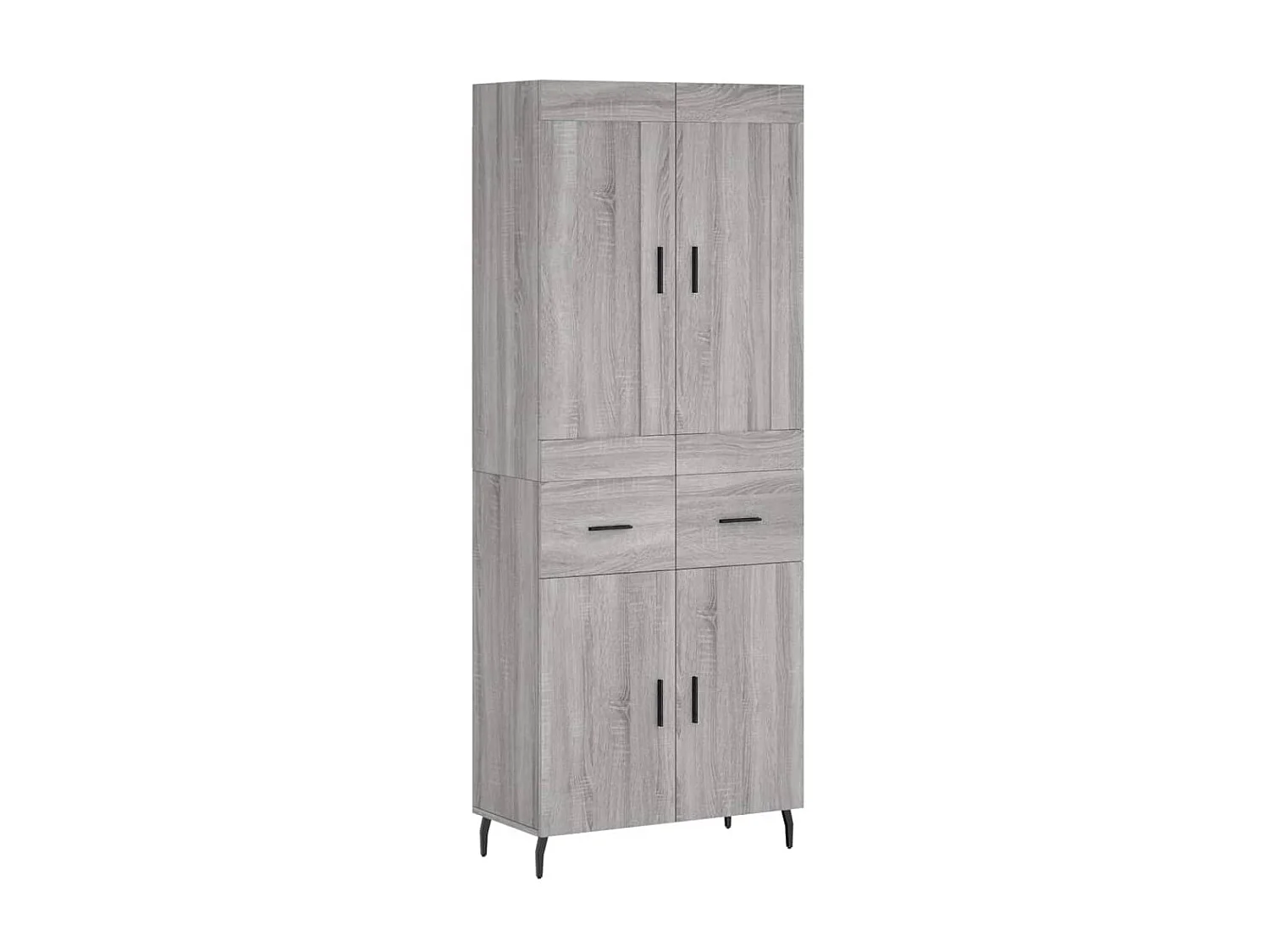 Aparador alto Sonoma gris 69,5x34x180 cm madera contrachapada