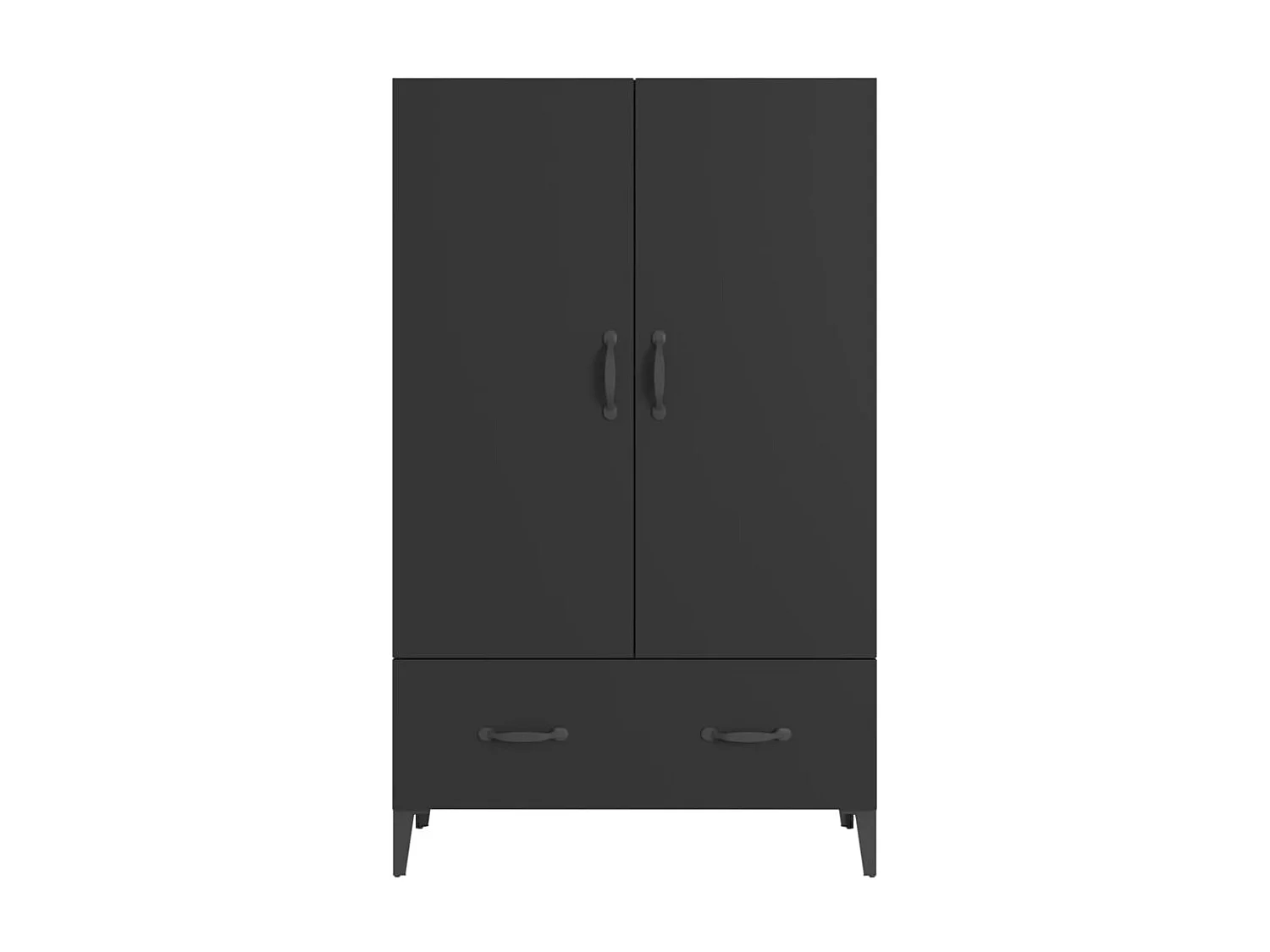 Buffet haut noir 70x31x115 cm bois d'ingénierie