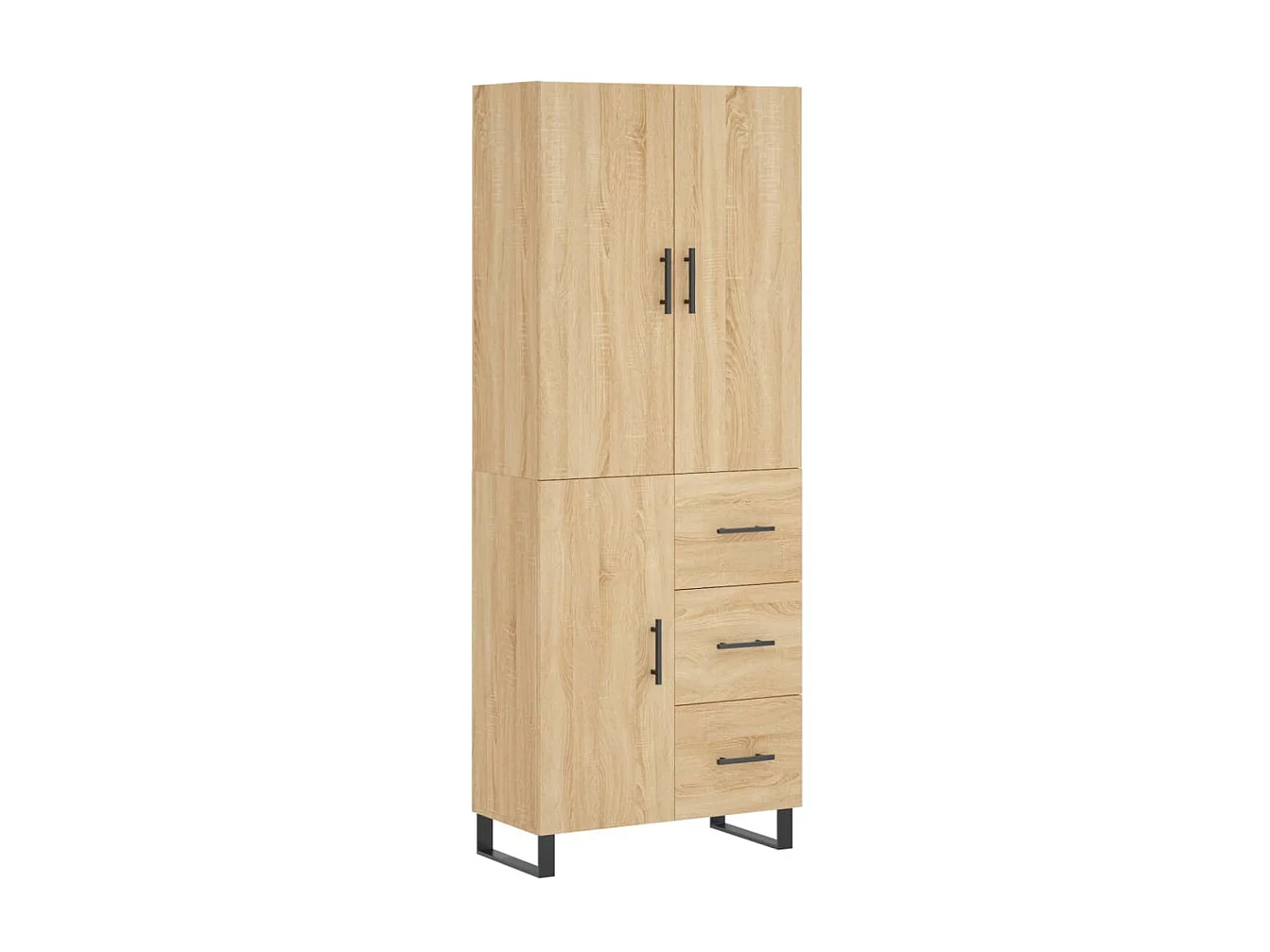 Hohes Sideboard Sonoma-Eiche 69,5x34x180 cm Holzwerkstoff