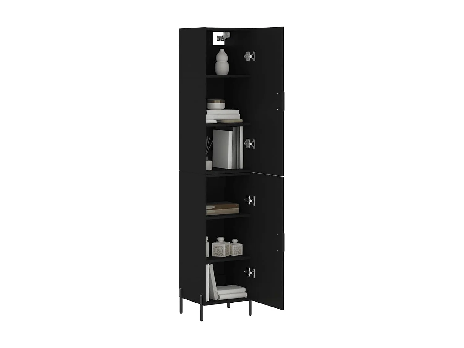 Buffet haut Noir 34,5x34x180 cm Bois d'ingénierie