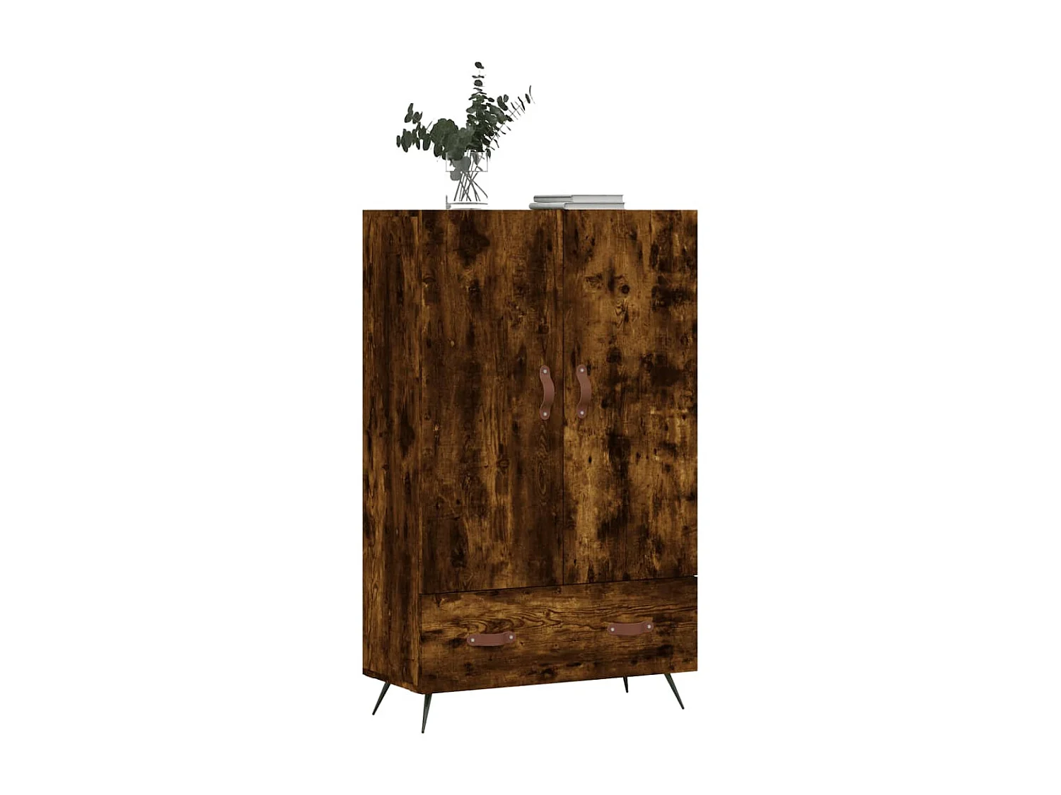 Hohes Sideboard aus geräucherter Eiche, 69,5 x 31 x 115 cm, Holzwerkstoff