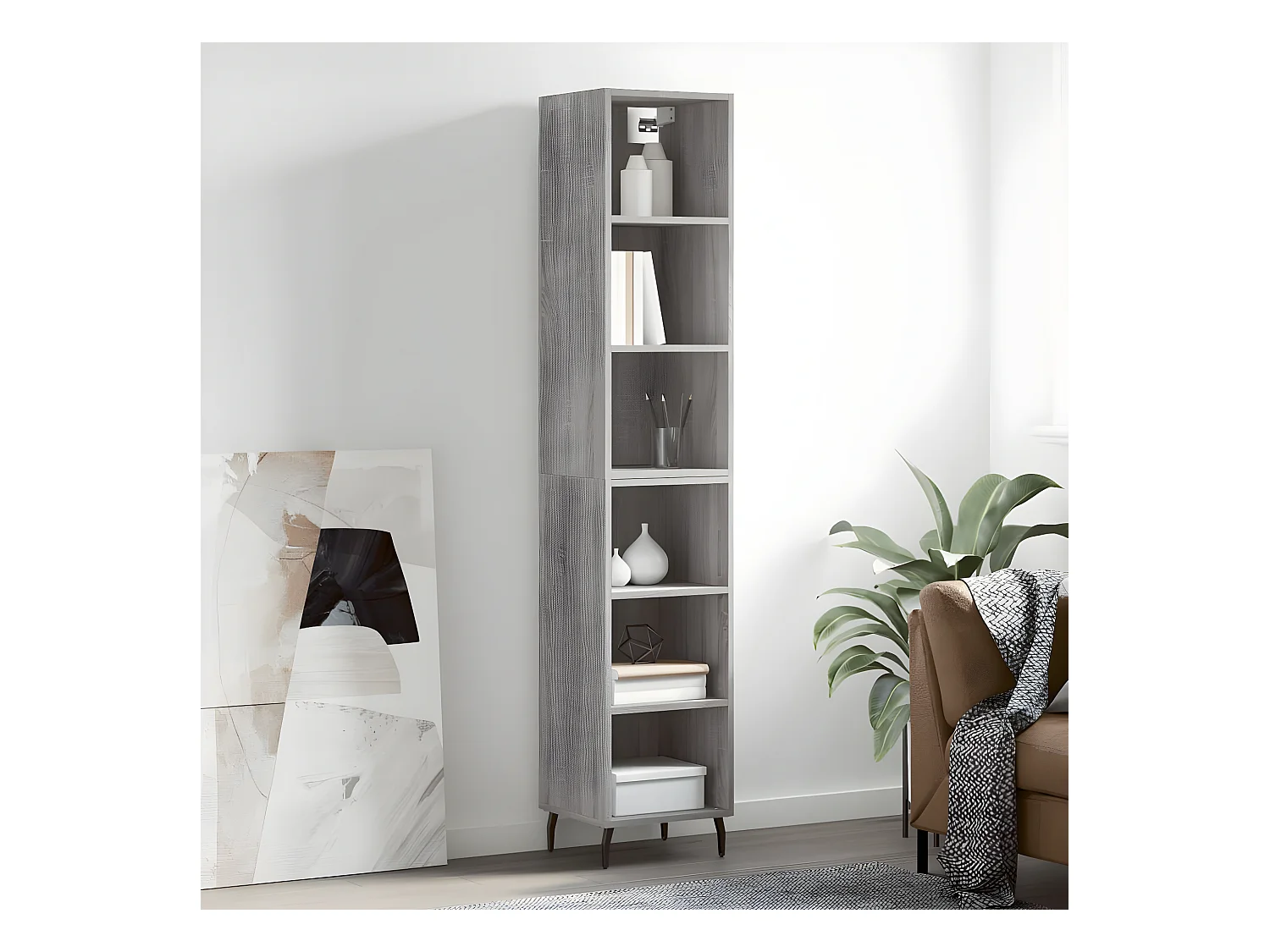 Buffet haut Sonoma gris 34,5x32,5x180 cm Bois d'ingénierie