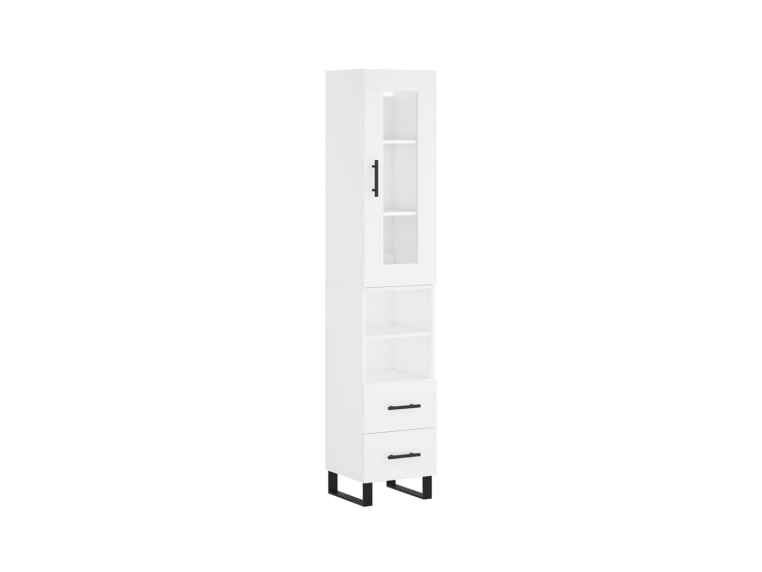 Buffet haut Blanc 34,5x34x180 cm Bois d'ingénierie