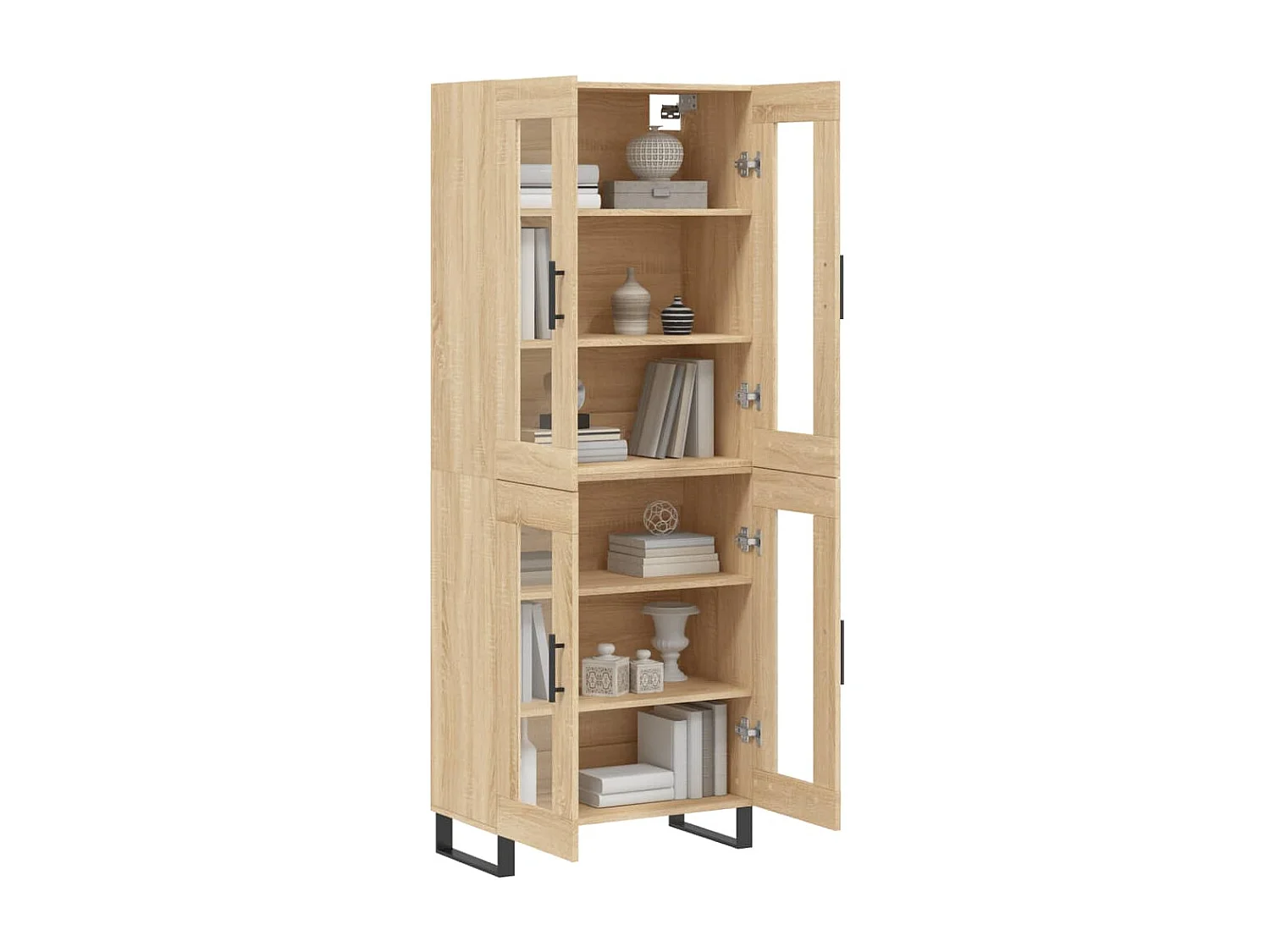 Aparador alto roble Sonoma 69,5x34x180 cm Madera contrachapada