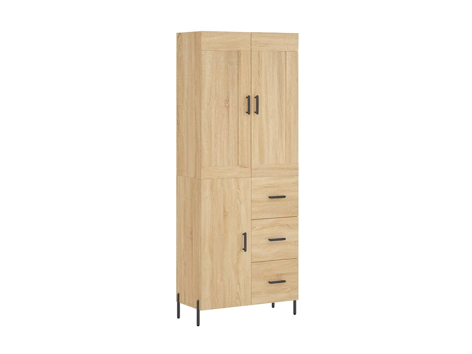 Hohes Sideboard Sonoma-Eiche 69,5x34x180 cm Holzwerkstoff