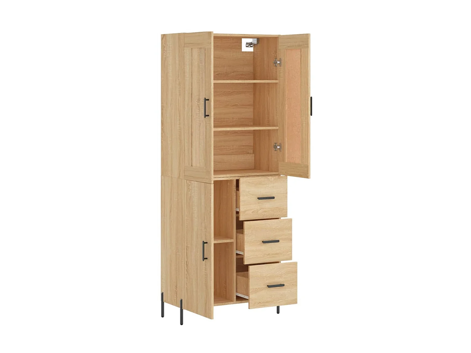 Hohes Sideboard Sonoma-Eiche 69,5x34x180 cm Holzwerkstoff