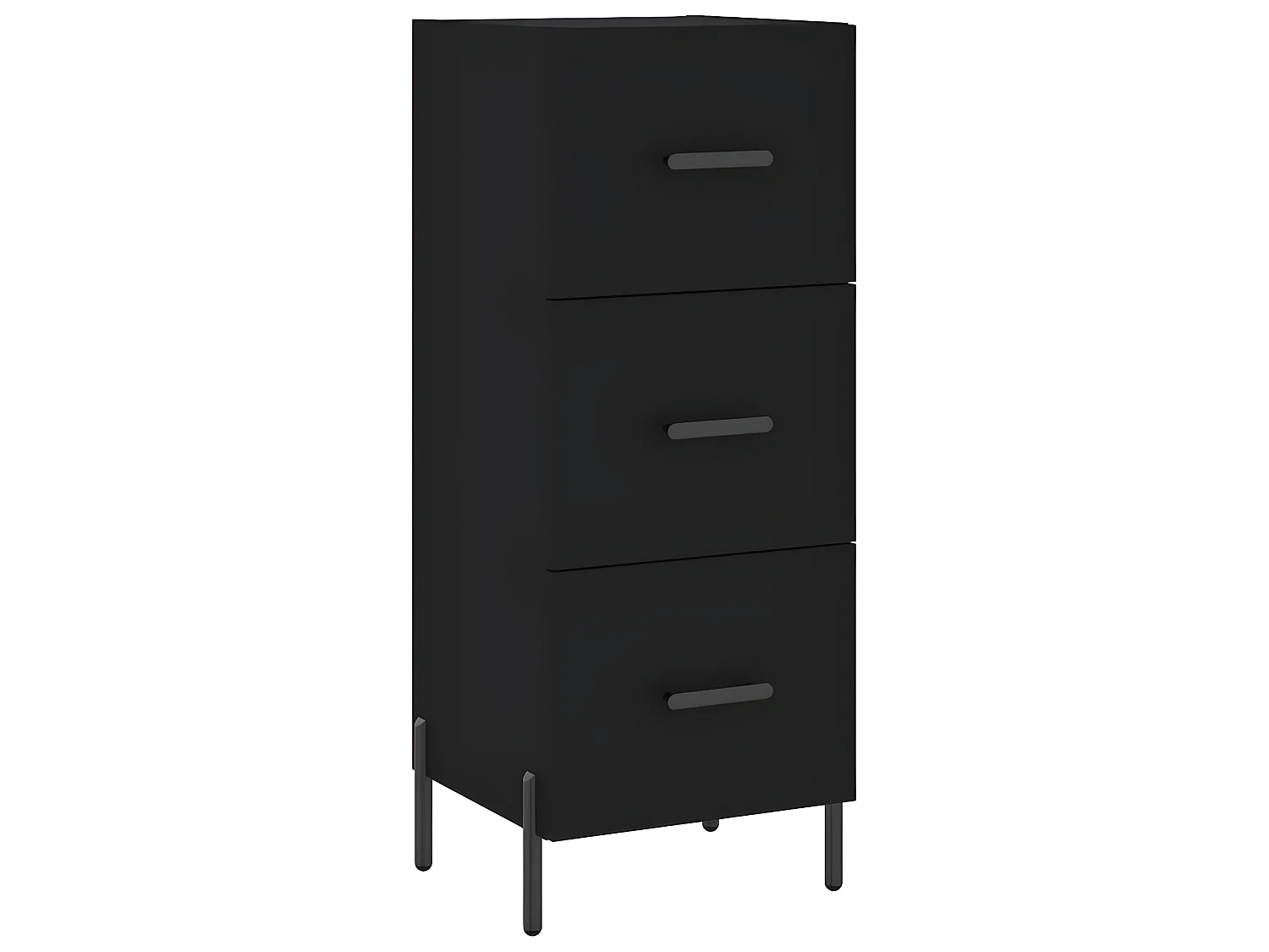 Buffet haut Noir 34,5x34x180 cm Bois d'ingénierie