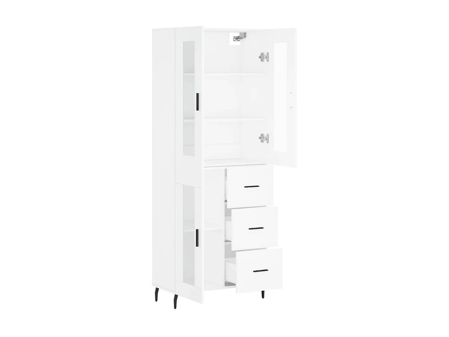 Buffet haut Blanc 69,5x34x180 cm Bois d'ingénierie