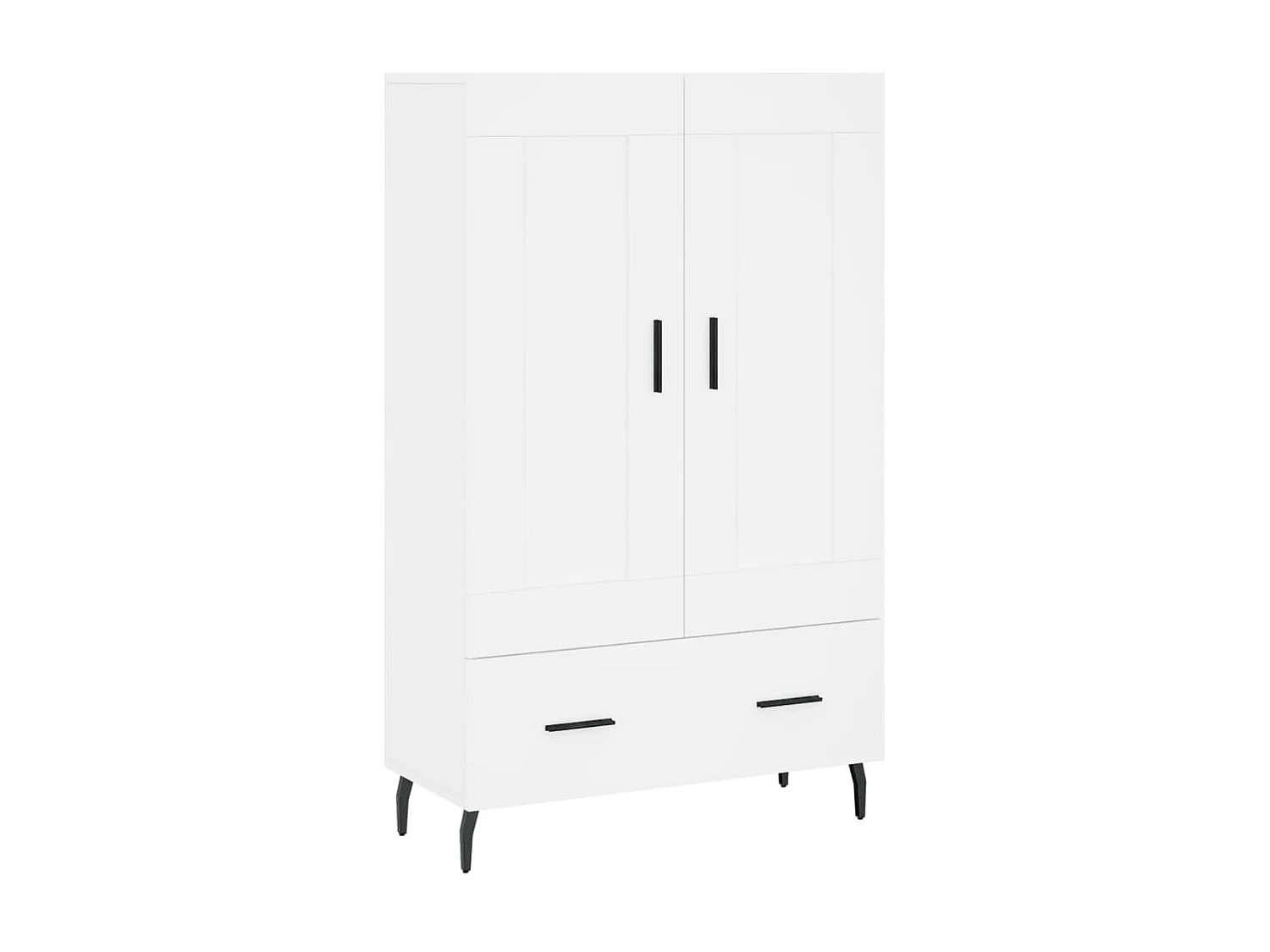 Weißes hohes Sideboard 69,5 x 31 x 115 cm, Holzwerkstoff