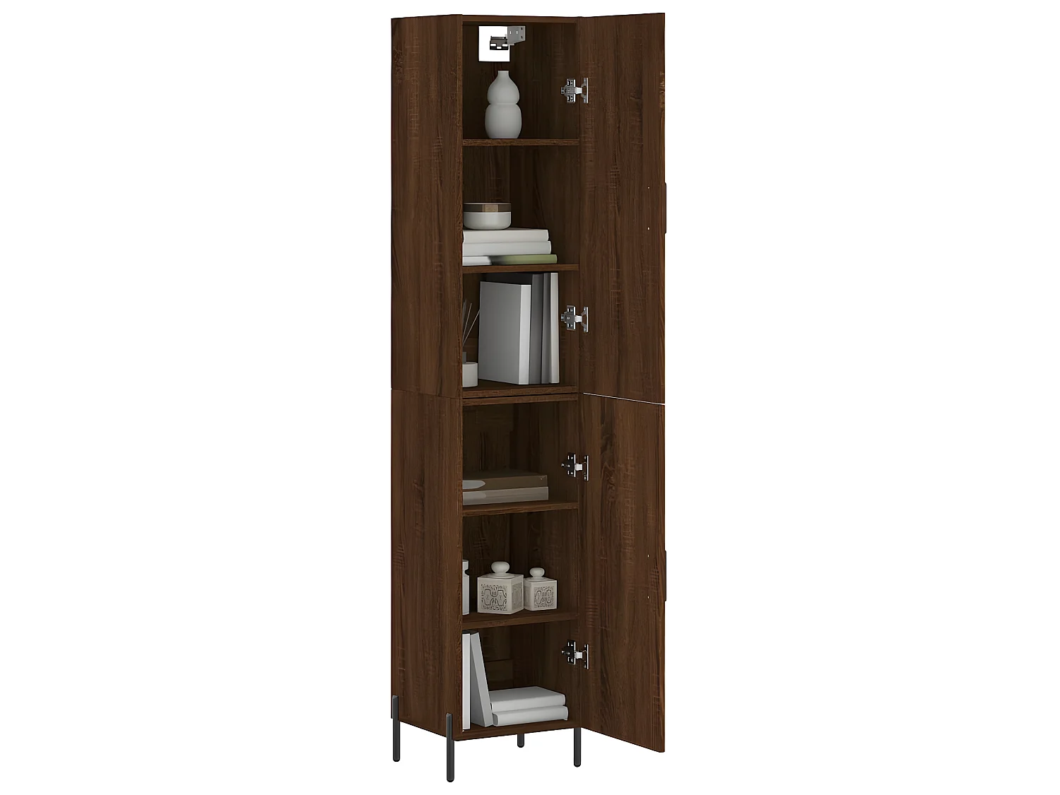 Buffet haut Chêne marron 34,5x34x180 cm Bois d'ingénierie