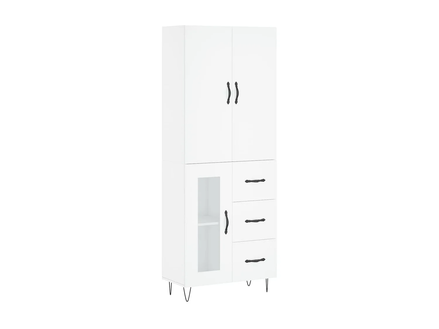 Aparador alto Blanco 69,5x34x180 cm Madera contrachapada