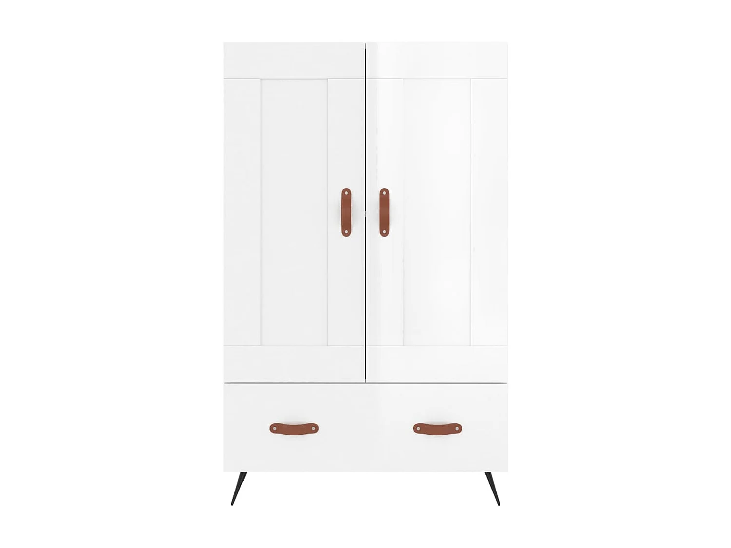 Buffet haut blanc brillant 69,5x31x115 cm bois d'ingénierie