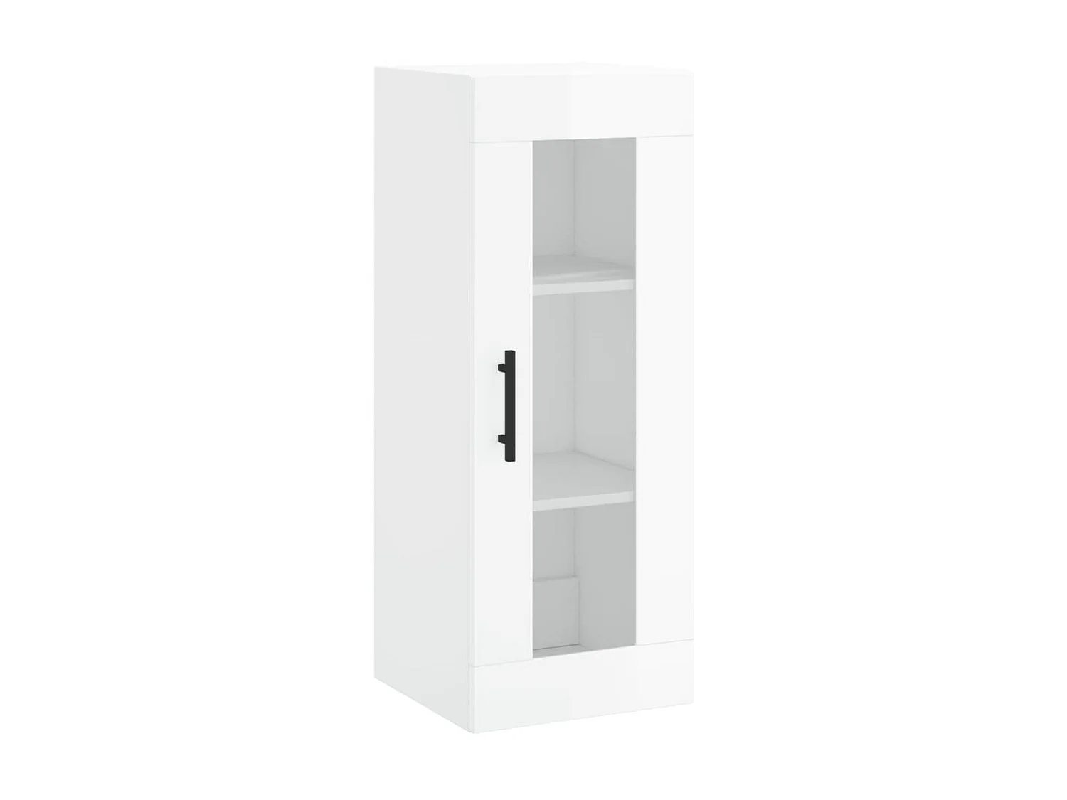 Buffet haut Blanc brillant 34,5x34x180 cm Bois d'ingénierie