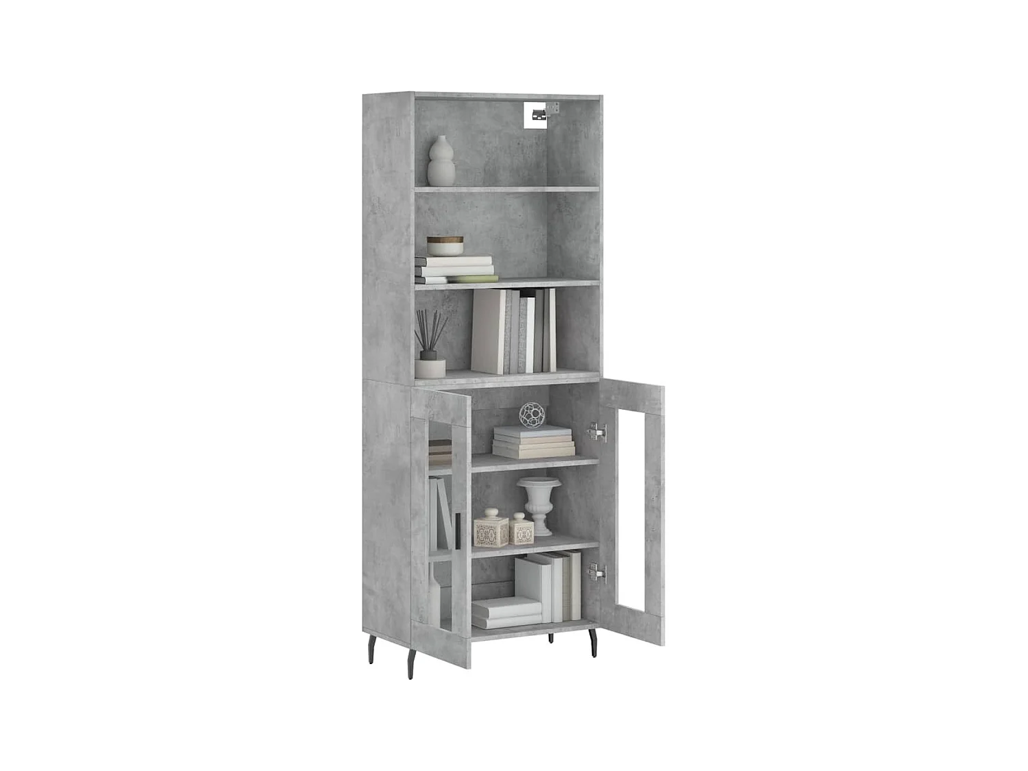 Hoog dressoir Betongrijs 69,5x34x180 cm Bewerkt hout