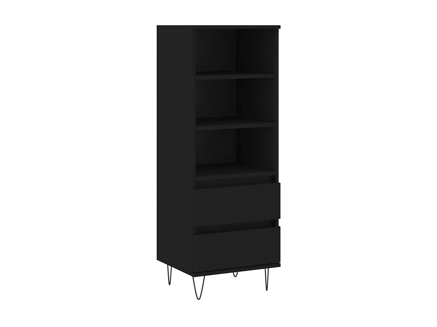 Buffet haut Noir 40x36x110 cm Bois d'ingénierie