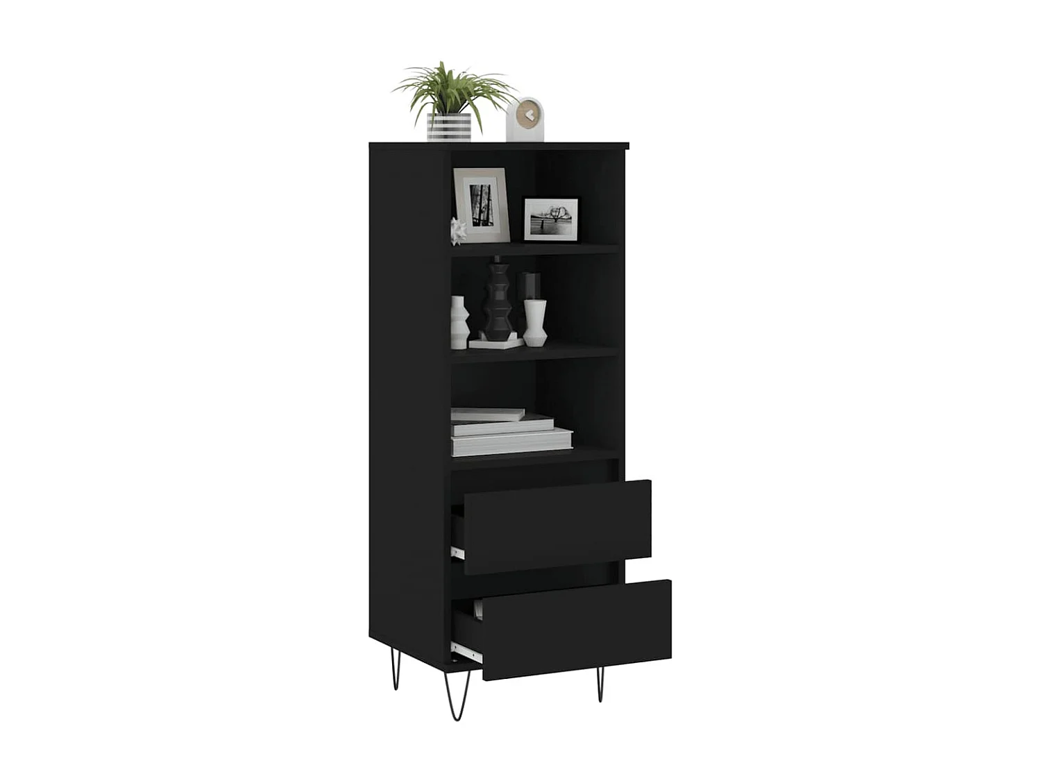 Buffet haut Noir 40x36x110 cm Bois d'ingénierie