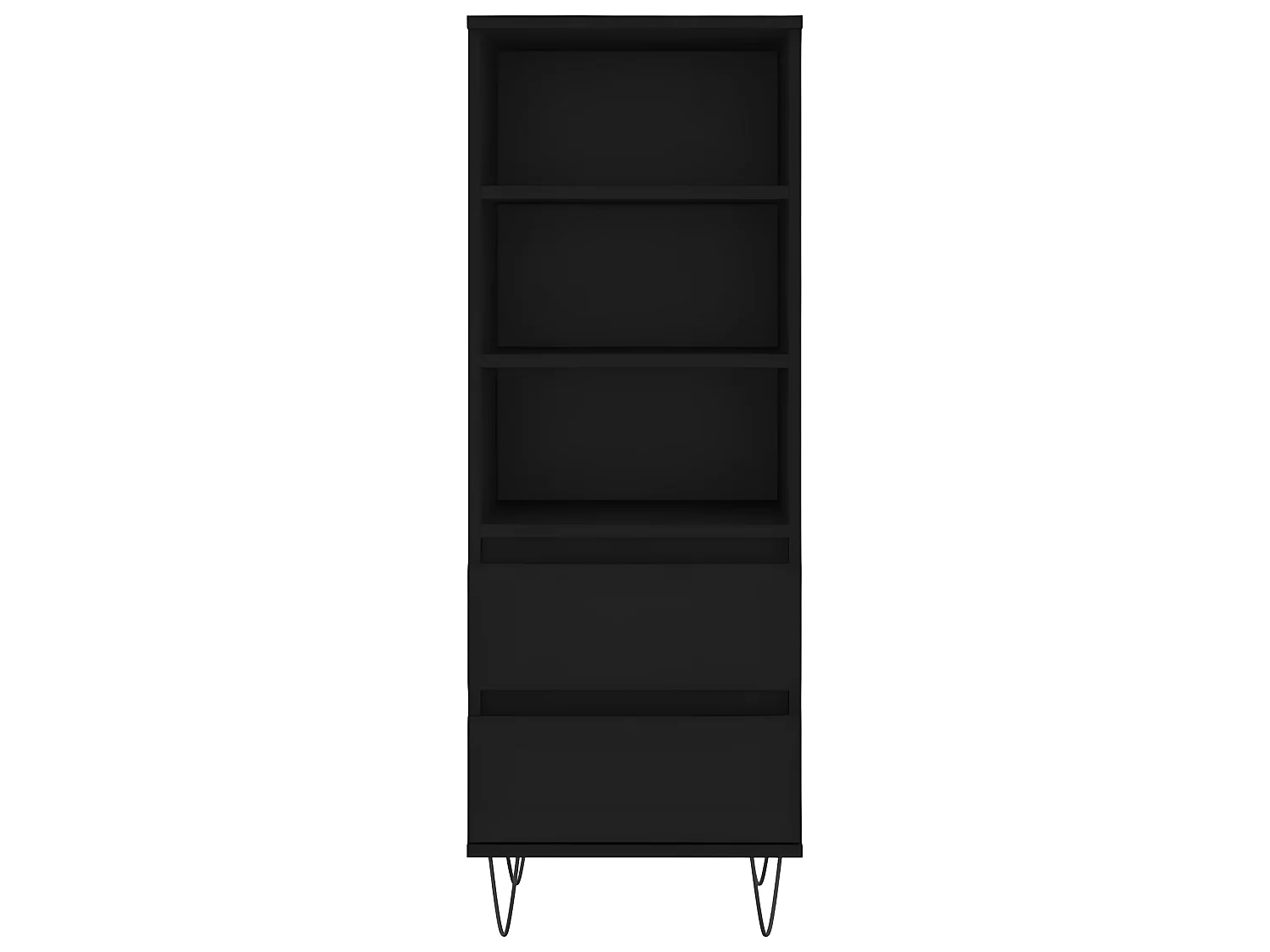 Aparador alto preto 40x36x110 cm Madeira trabalhada