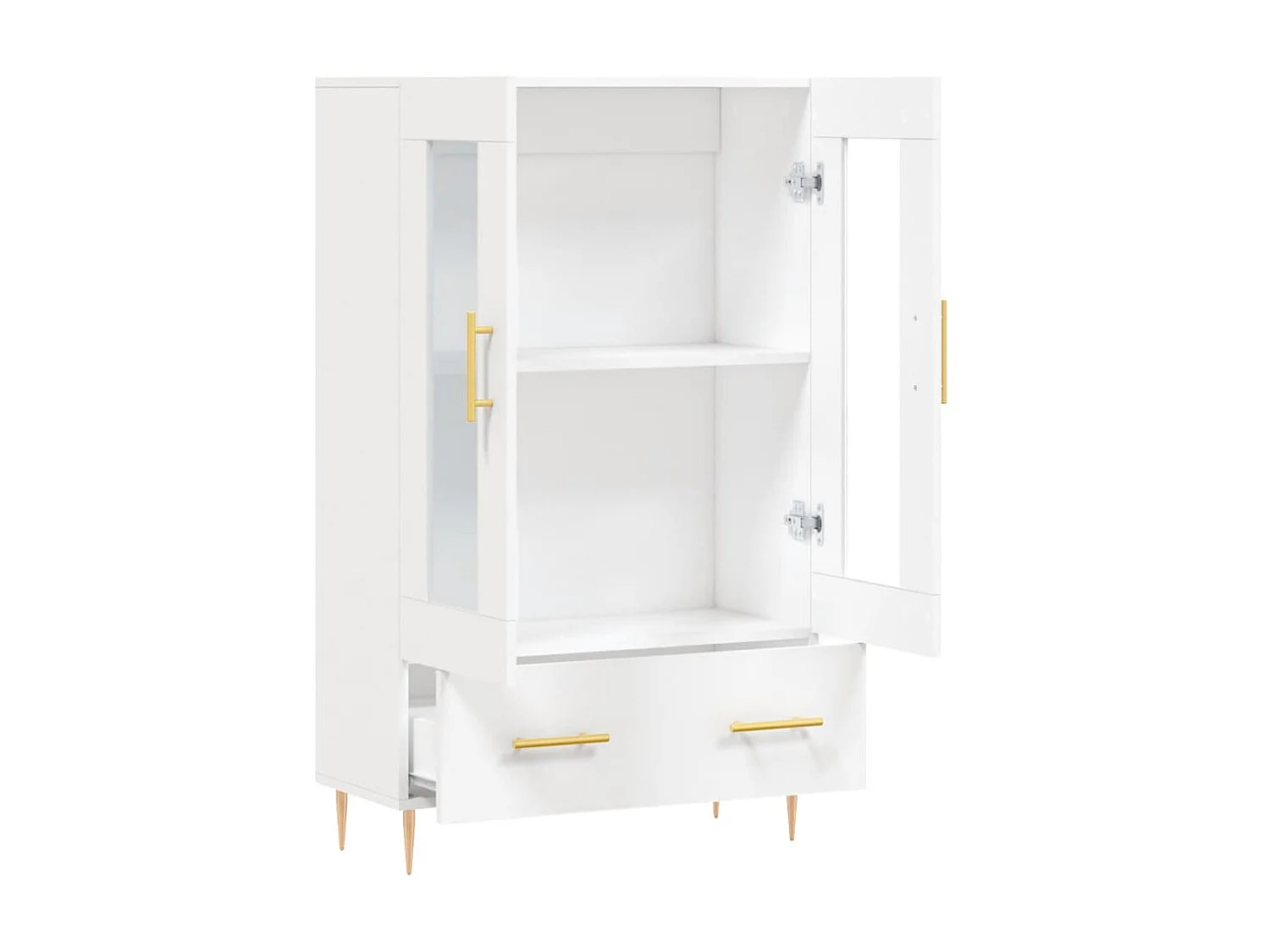 Aparador alto branco 69,5x31x115 cm madeira trabalhada