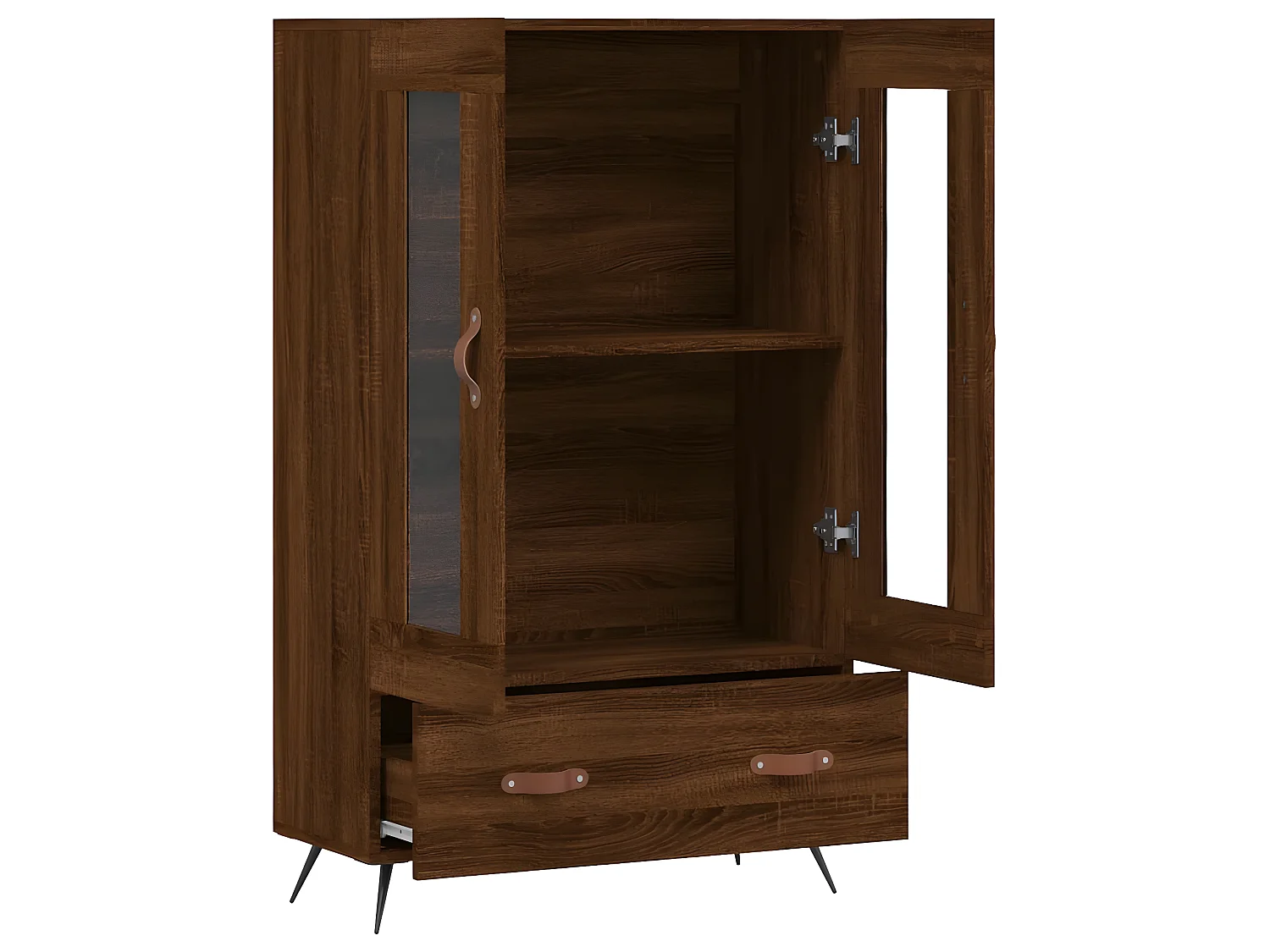 Buffet haut chêne marron 69,5x31x115 cm bois d'ingénierie