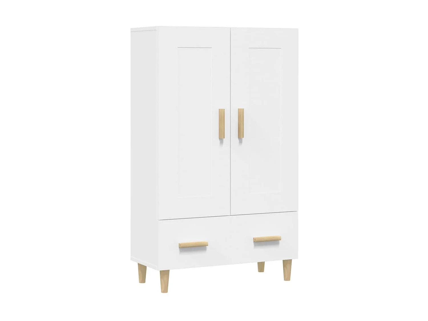 Aparador alto branco 70x31x115 cm Madeira trabalhada