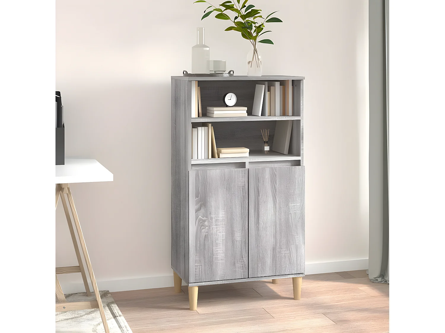 Buffet haut Sonoma gris 60x36x110 cm Bois d'ingénierie