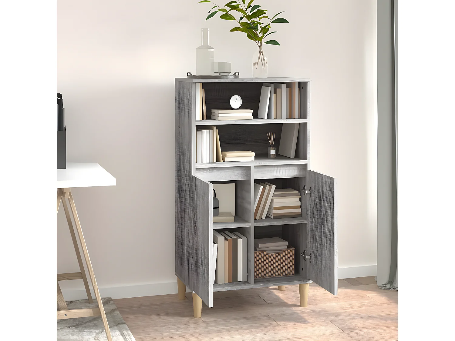 Buffet haut Sonoma gris 60x36x110 cm Bois d'ingénierie