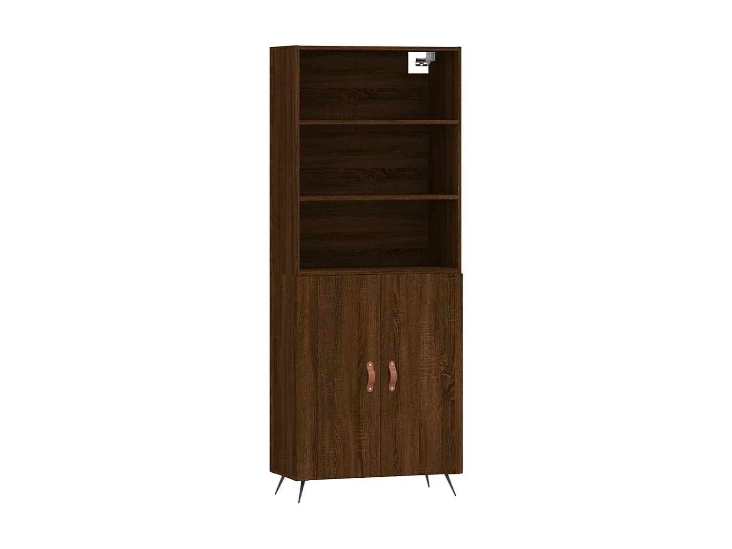 Hohes Sideboard, braune Eiche, 69,5 x 34 x 180 cm, Holzwerkstoff