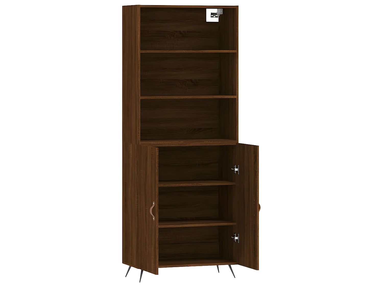 Hohes Sideboard, braune Eiche, 69,5 x 34 x 180 cm, Holzwerkstoff