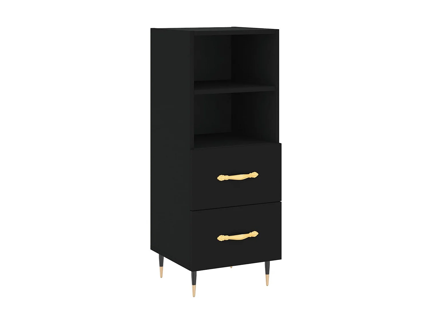 Buffet haut Noir 34,5x34x180 cm Bois d'ingénierie